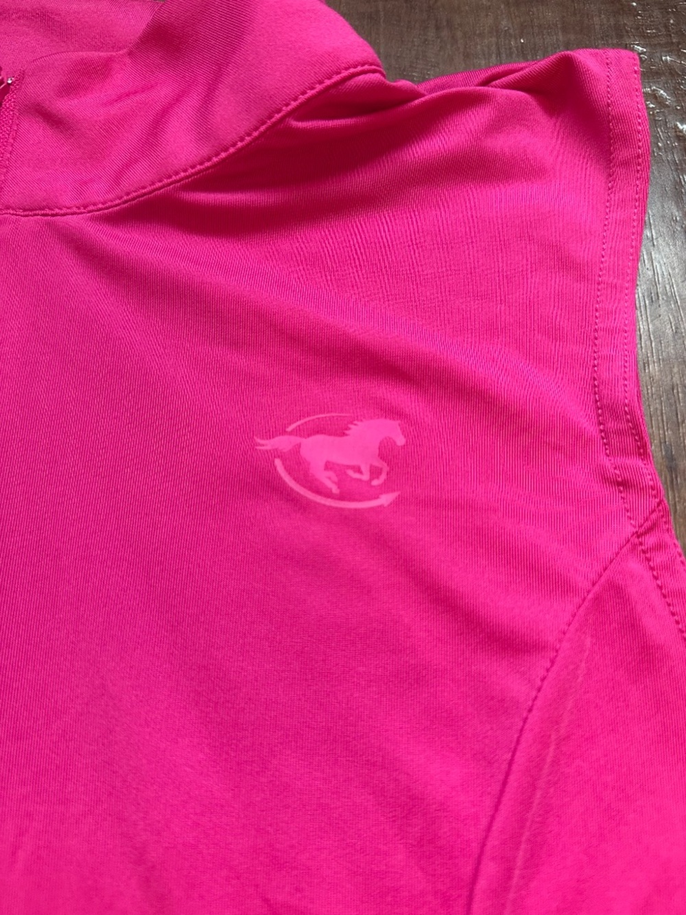 SmartPak Pink Pop Sleeveless Quarter Zip Riding Shirt | Women's Medium - Picture 3 of 4